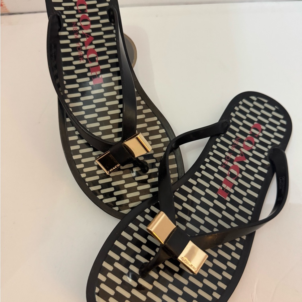 Coach Black and Gold Women's Sandals